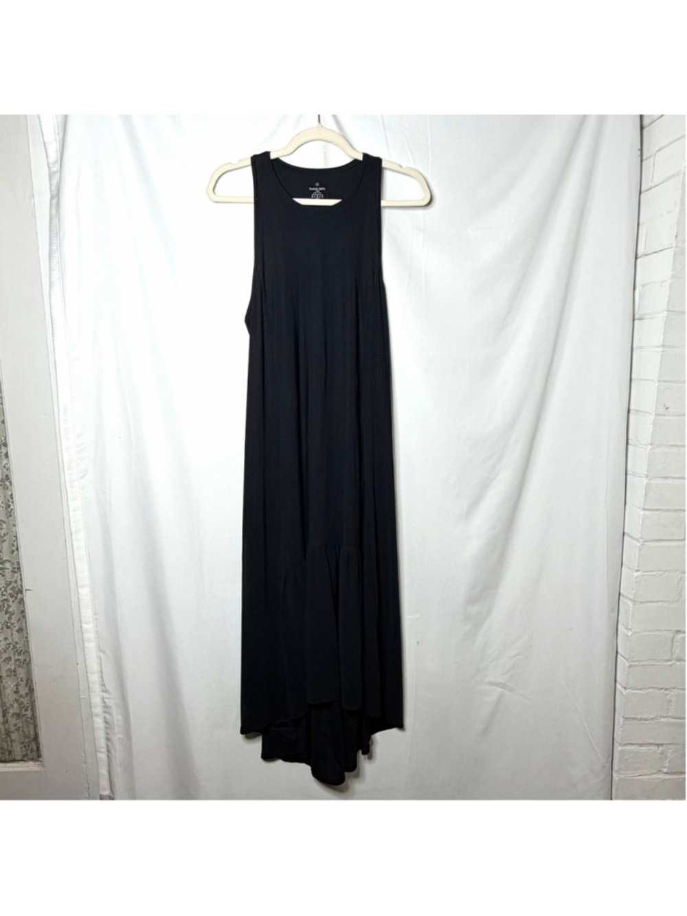 Women's Sweaty Betty Black Exploere High Low Tank Midi Dress Size M - Picture 4 of 10